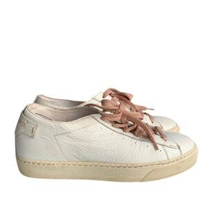 D’Acquasparta Women’s EU 36 US 6 White Leather Low Top Sneakers‎ Casual Italy